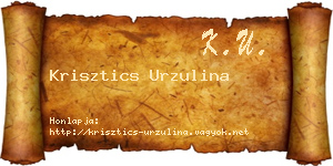 Krisztics Urzulina névjegykártya